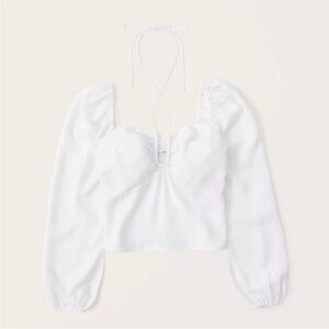 Abercrombie & Fitch White Puff Sleeve Blouse